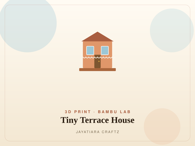 Hand-painted 3D printed Victorian terrace house miniature