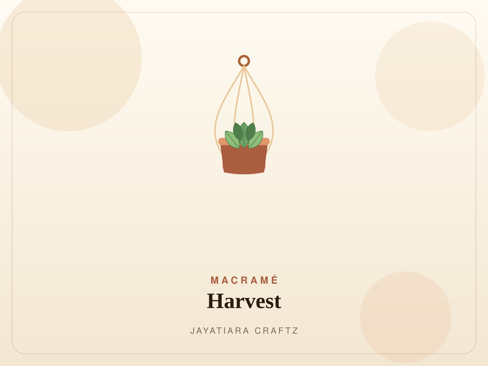 Two-tier macramé plant hanger holding a terracotta pot