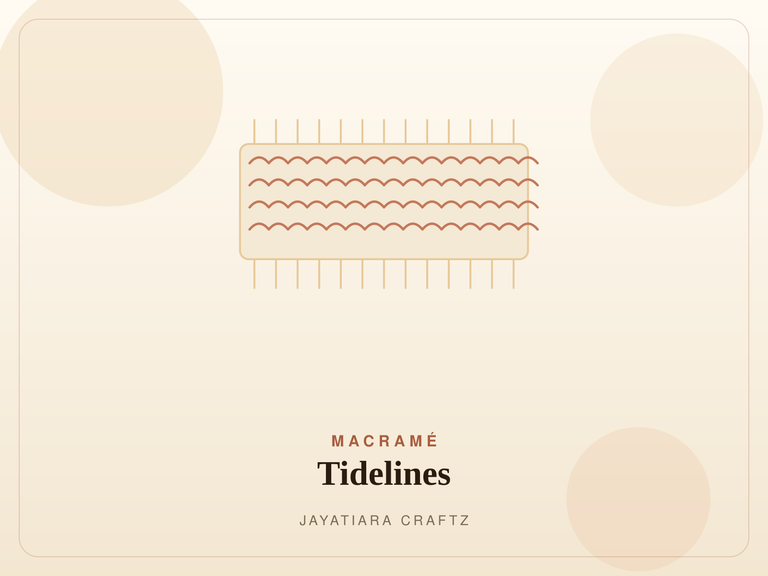 Macramé table runner with a wave pattern and fringed ends